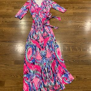 Lilly Pulitzer maxi wrap dress, xS